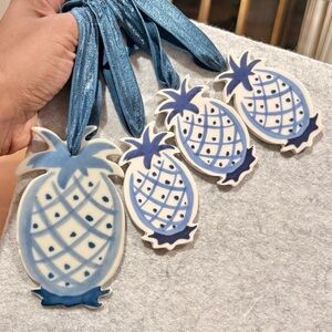 RUSS BERRIE - Vintage Holiday Pineapple Ornaments Set of 4